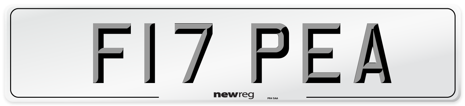 F17 PEA Number Plate from New Reg